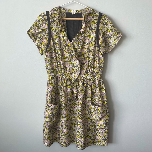ARITZIA | WILFRED 100% SILK AND LINEN FLORAL BOHO DRESS SIZE 6 - Picture 1 of 14